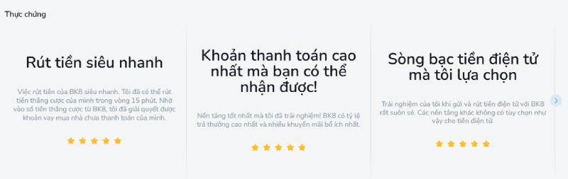 Ưu điểm của nhà cái BK8